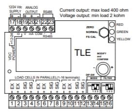 tle load cell amplifier diagram